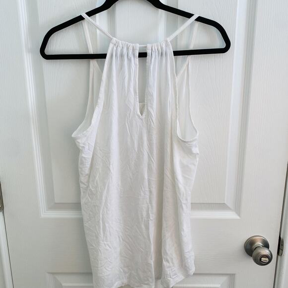 Lilly Pulitzer Tank Top Womens Medium Solid White Halter Pima Cotton minimalist - Picture 5 of 5